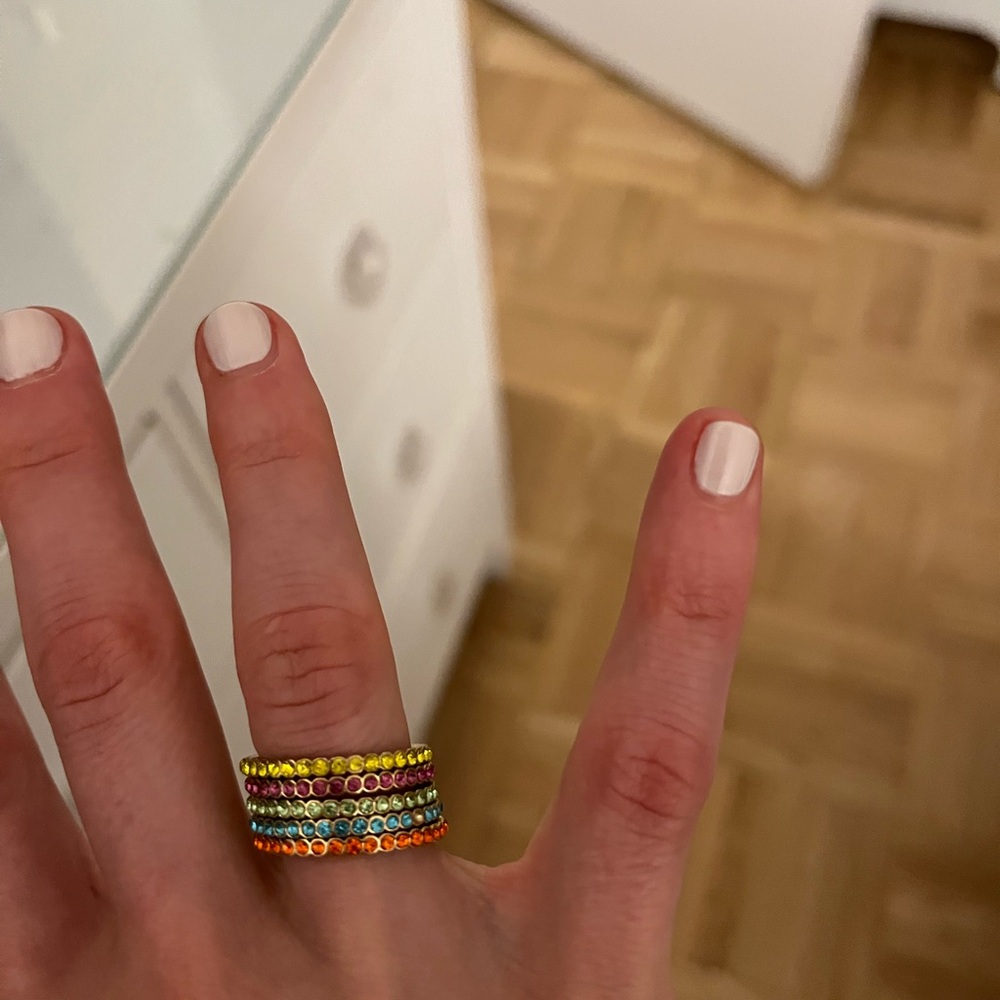 Colorful Stacking Rings Set - Picture 2 of 4